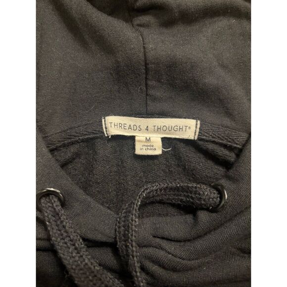 Threads 4 Thought Women's Black Twist Front Pullover Hoodie Medium - Picture 5 of 7